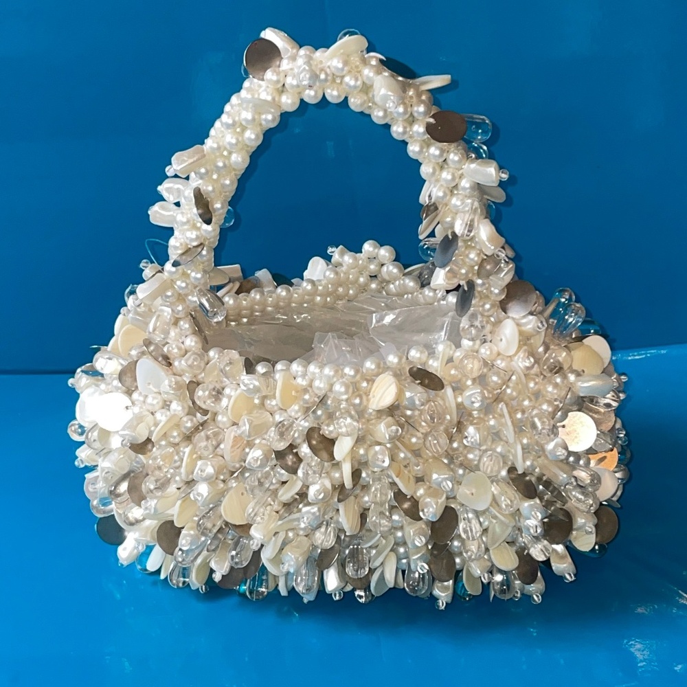 Anthropologie Pearl Fringe Handbag - Picture 6 of 6